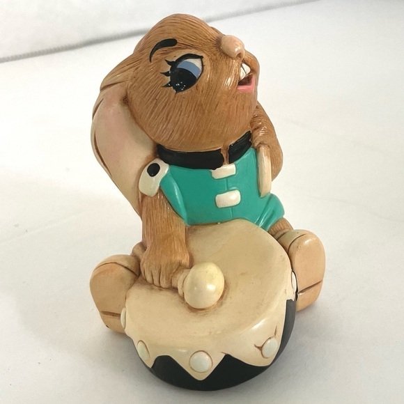 𝅺pendelfin Rabbit Figurine Bongo Turquoise Jacket Black Drum - Picture 6 of 6